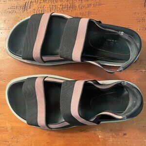 Marni Fussbett Pink Black Nylon Sandals - Size 38